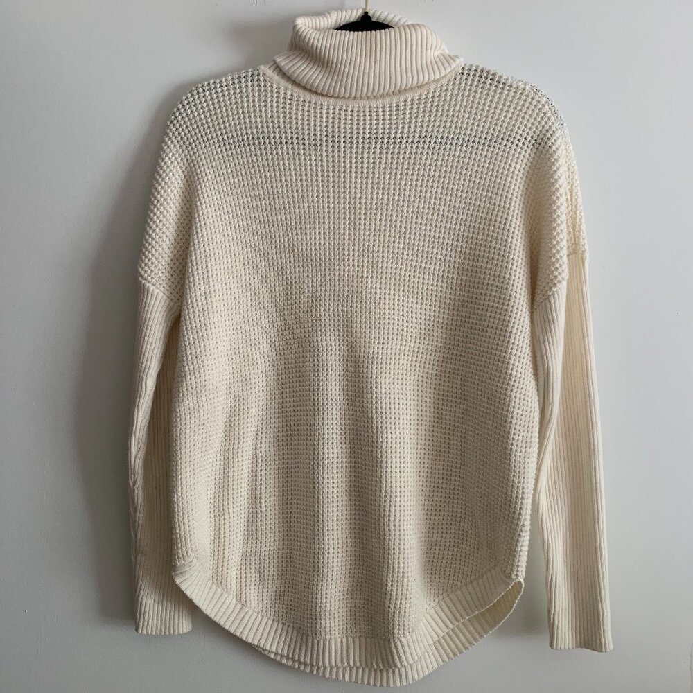 Michael Kors Cream Tunic Turtleneck Knit Sweater, Size XS